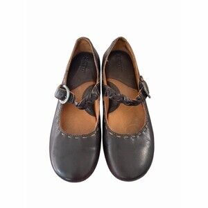 b.o.c. Born Concept Women's Mary Jane Flats Chocolate Brown Braided Strap Size 9
